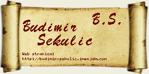 Budimir Sekulić vizit kartica